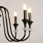 Industrial Black Glass Candelabra Chandelier in 3-10 Lights