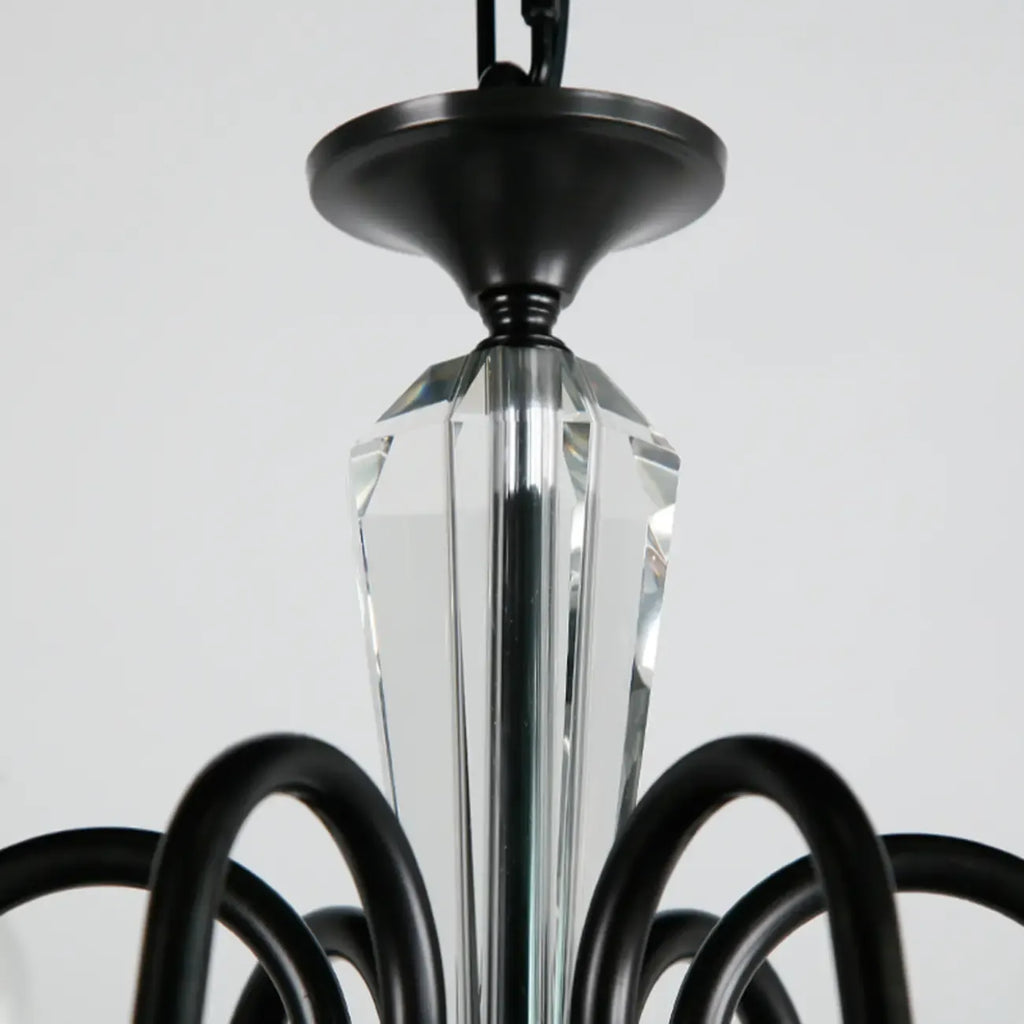 Industrial Black Glass Candelabra Chandelier in 3-10 Lights