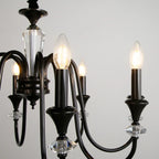 Industrial Black Glass Candelabra Chandelier in 3-10 Lights