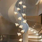 Modern Crystal Linear Butterfly Chandelier Light with Remote