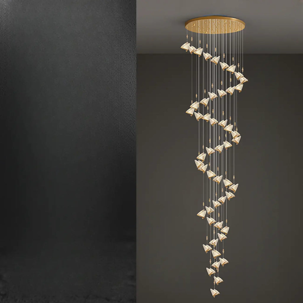 Modern Crystal Linear Butterfly Chandelier Light with Remote