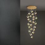 Modern Crystal Linear Butterfly Chandelier Light with Remote