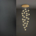 Modern Crystal Linear Butterfly Chandelier Light with Remote