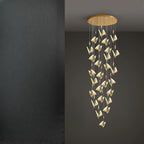 Modern Crystal Linear Butterfly Chandelier Light with Remote