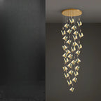Modern Crystal Linear Butterfly Chandelier Light with Remote