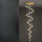Modern Crystal Linear Butterfly Chandelier Light with Remote