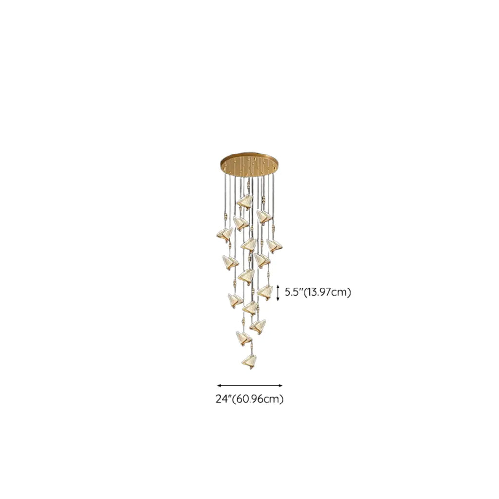 Modern Crystal Linear Butterfly Chandelier Light with Remote