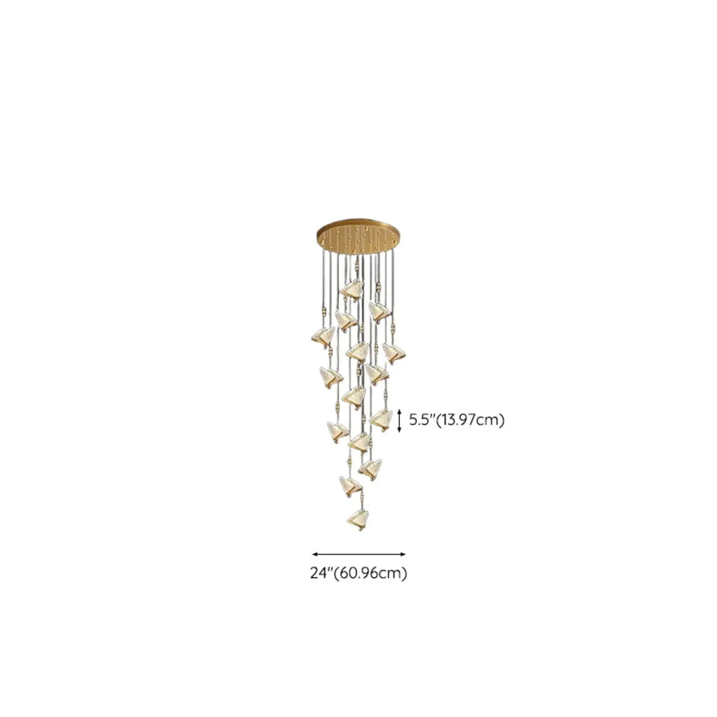 Modern Crystal Linear Butterfly Chandelier Light with Remote