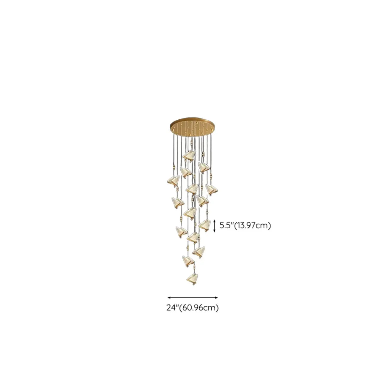 Modern Crystal Linear Butterfly Chandelier Light with Remote