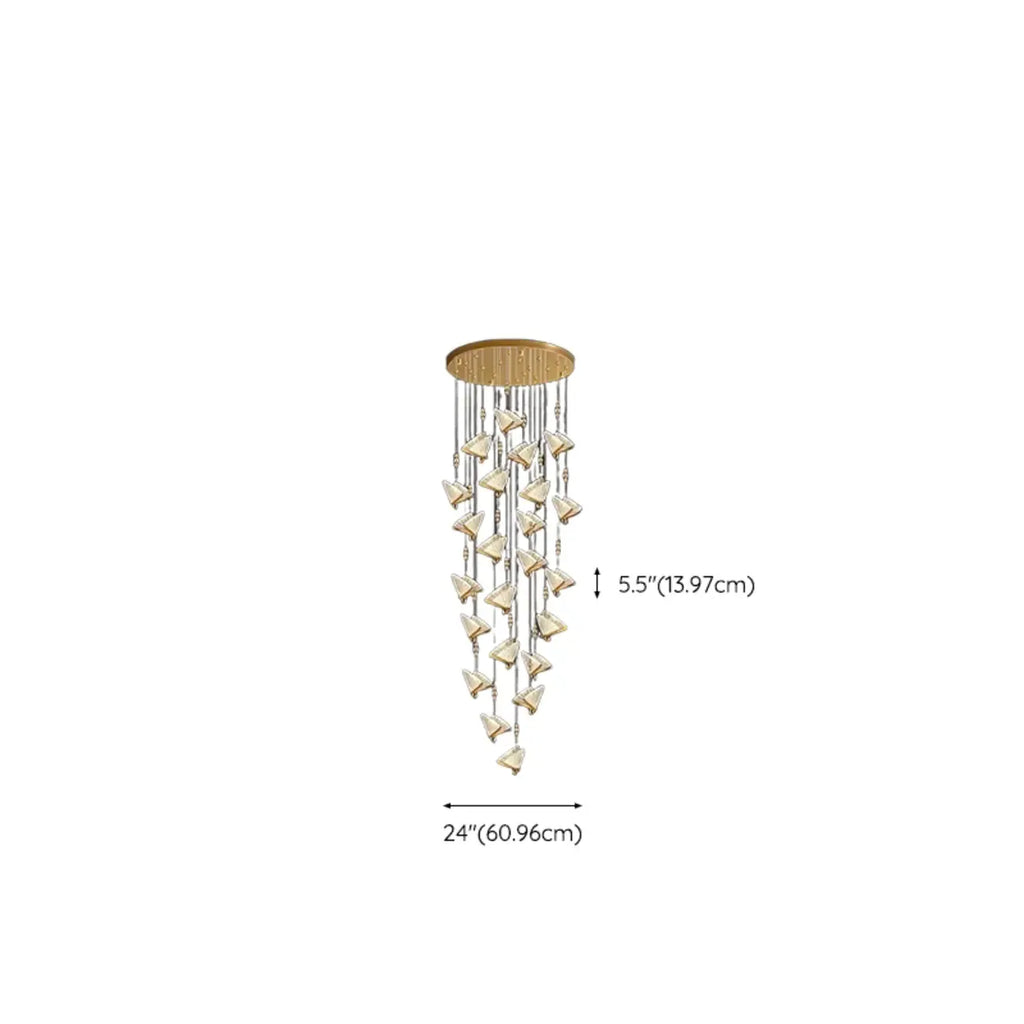 Modern Crystal Linear Butterfly Chandelier Light with Remote