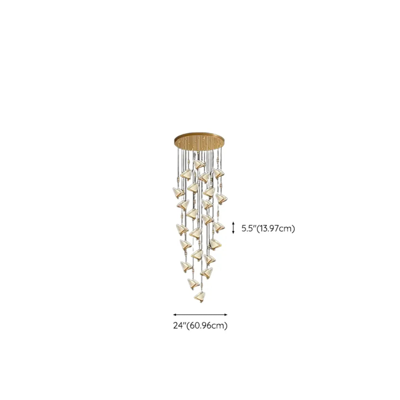 Modern Crystal Linear Butterfly Chandelier Light with Remote