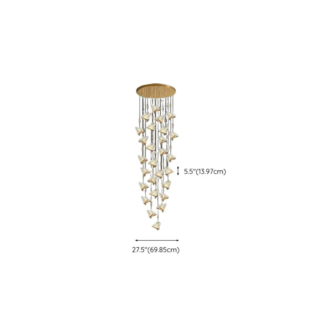 Modern Crystal Linear Butterfly Chandelier Light with Remote