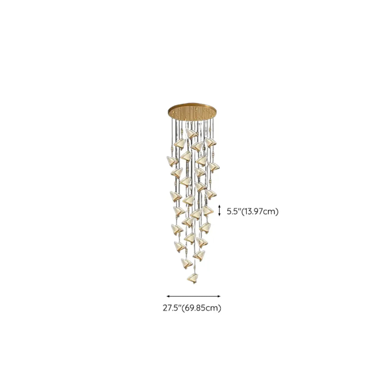 Modern Crystal Linear Butterfly Chandelier Light with Remote