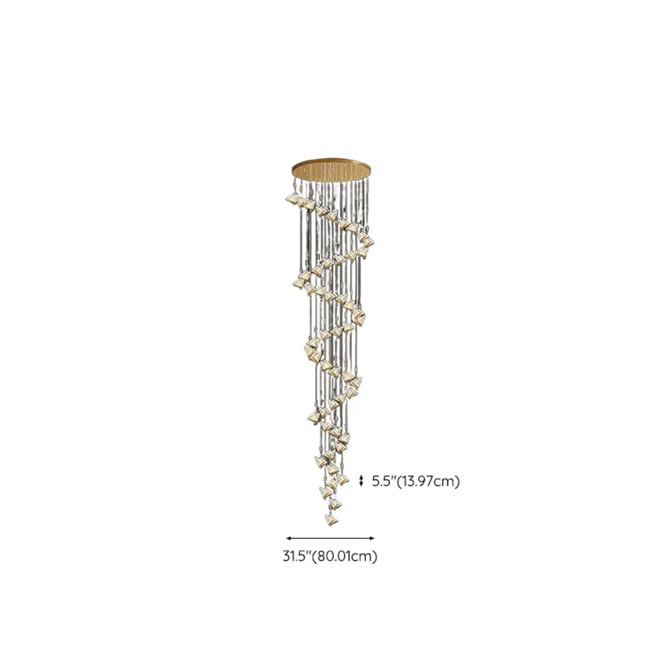 Modern Crystal Linear Butterfly Chandelier Light with Remote