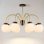 Classic Gold White Vitreous Ball Chandelier