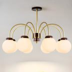 Classic Gold White Vitreous Ball Chandelier