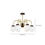 Classic Gold White Vitreous Ball Chandelier