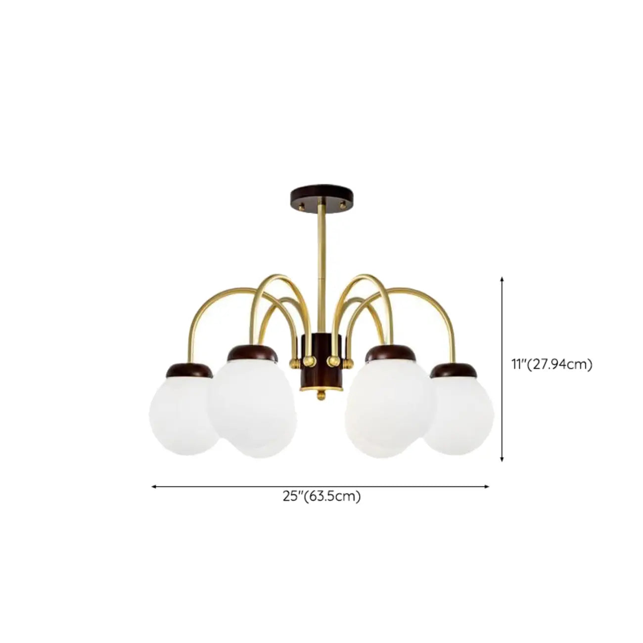 Classic Gold White Vitreous Ball Chandelier