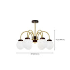 Classic Gold White Vitreous Ball Chandelier