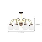Classic Gold White Vitreous Ball Chandelier