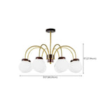 Classic Gold White Vitreous Ball Chandelier