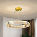 Glamorous Dual Glass Loop Modern LED Ring Chandelier