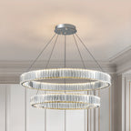 Glamorous Dual Glass Loop Modern LED Ring Chandelier