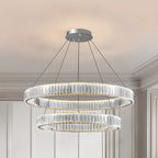 Glamorous Dual Glass Loop Modern LED Ring Chandelier