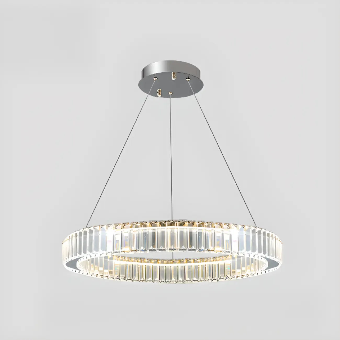 Glamorous Dual Glass Loop Modern LED Ring Chandelier
