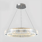 Glamorous Dual Glass Loop Modern LED Ring Chandelier