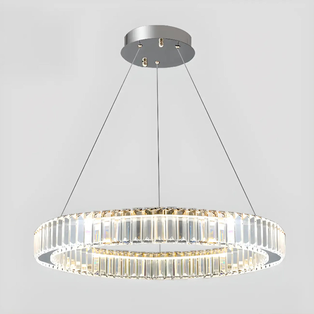 Glamorous Dual Glass Loop Modern LED Ring Chandelier