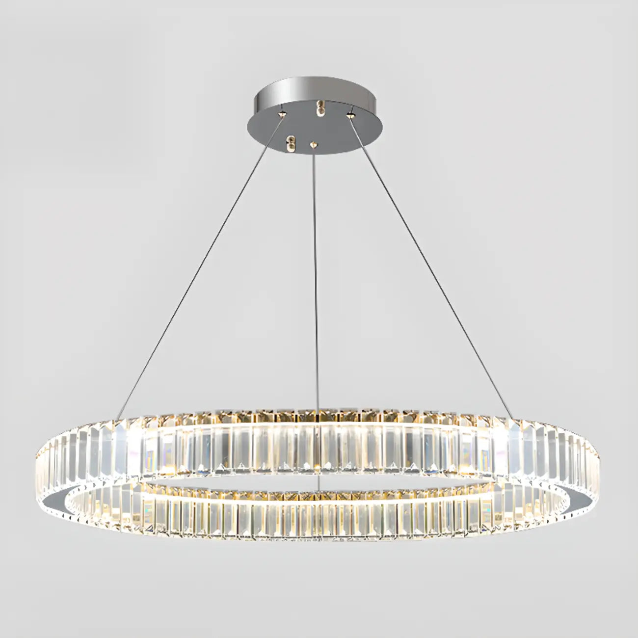Glamorous Dual Glass Loop Modern LED Ring Chandelier