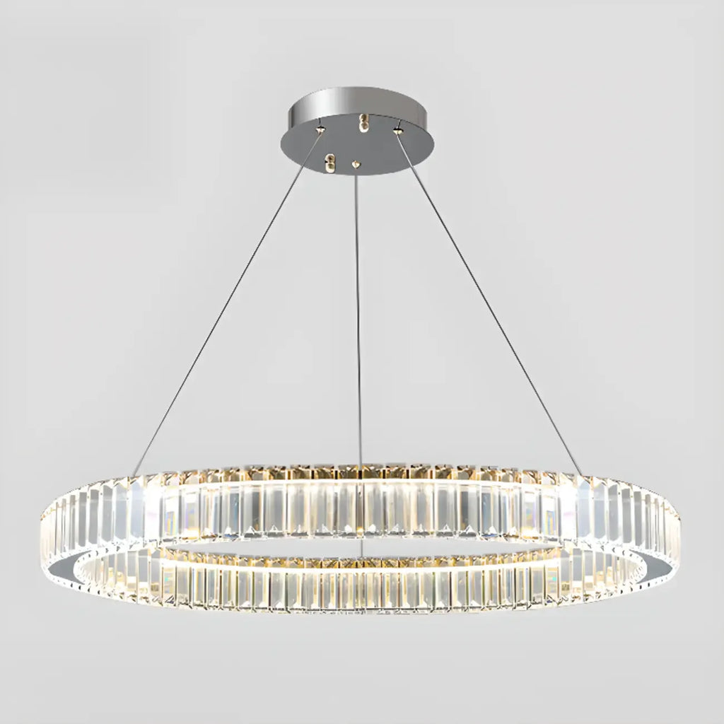 Glamorous Dual Glass Loop Modern LED Ring Chandelier