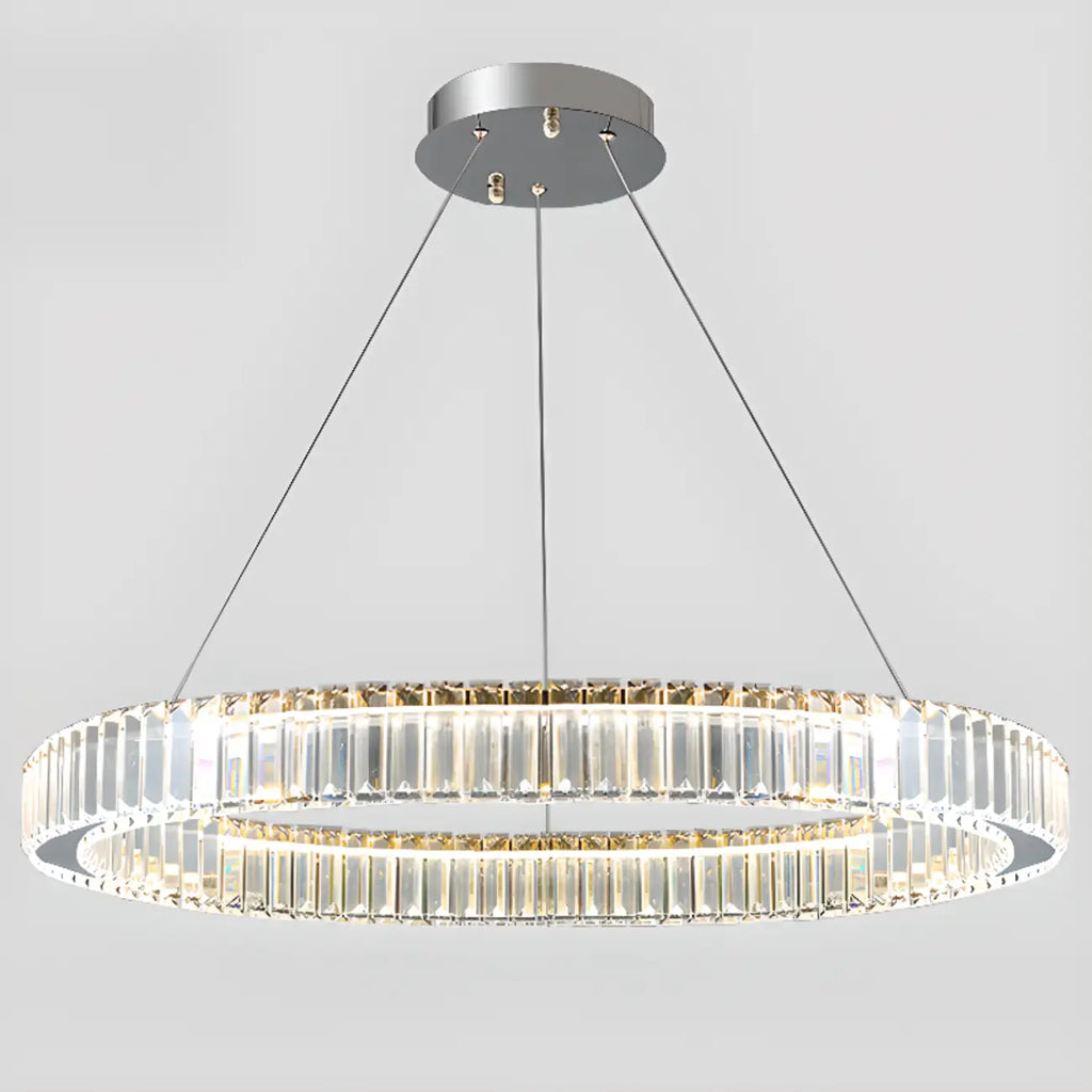 Glamorous Dual Glass Loop Modern LED Ring Chandelier