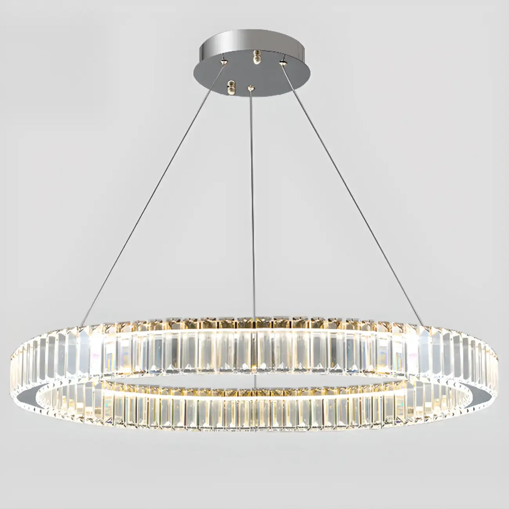 Glamorous Dual Glass Loop Modern LED Ring Chandelier