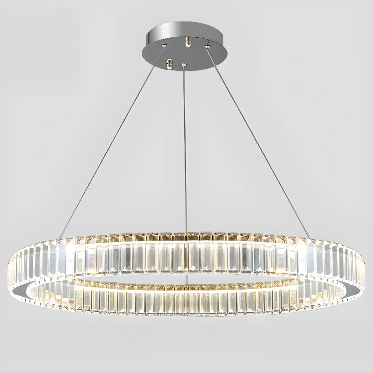 Glamorous Dual Glass Loop Modern LED Ring Chandelier
