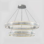 Glamorous Dual Glass Loop Modern LED Ring Chandelier