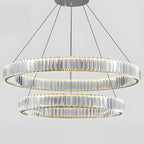 Glamorous Dual Glass Loop Modern LED Ring Chandelier