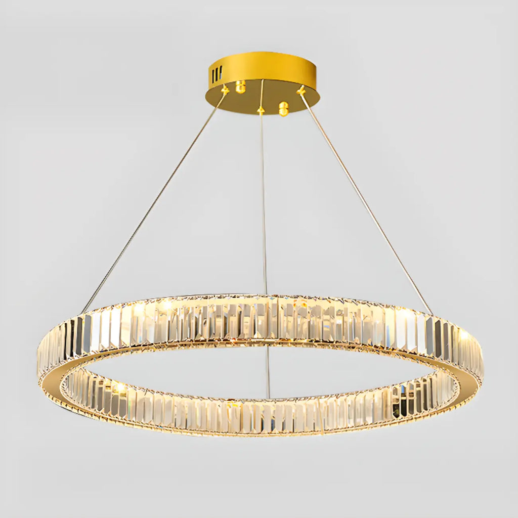 Glamorous Dual Glass Loop Modern LED Ring Chandelier