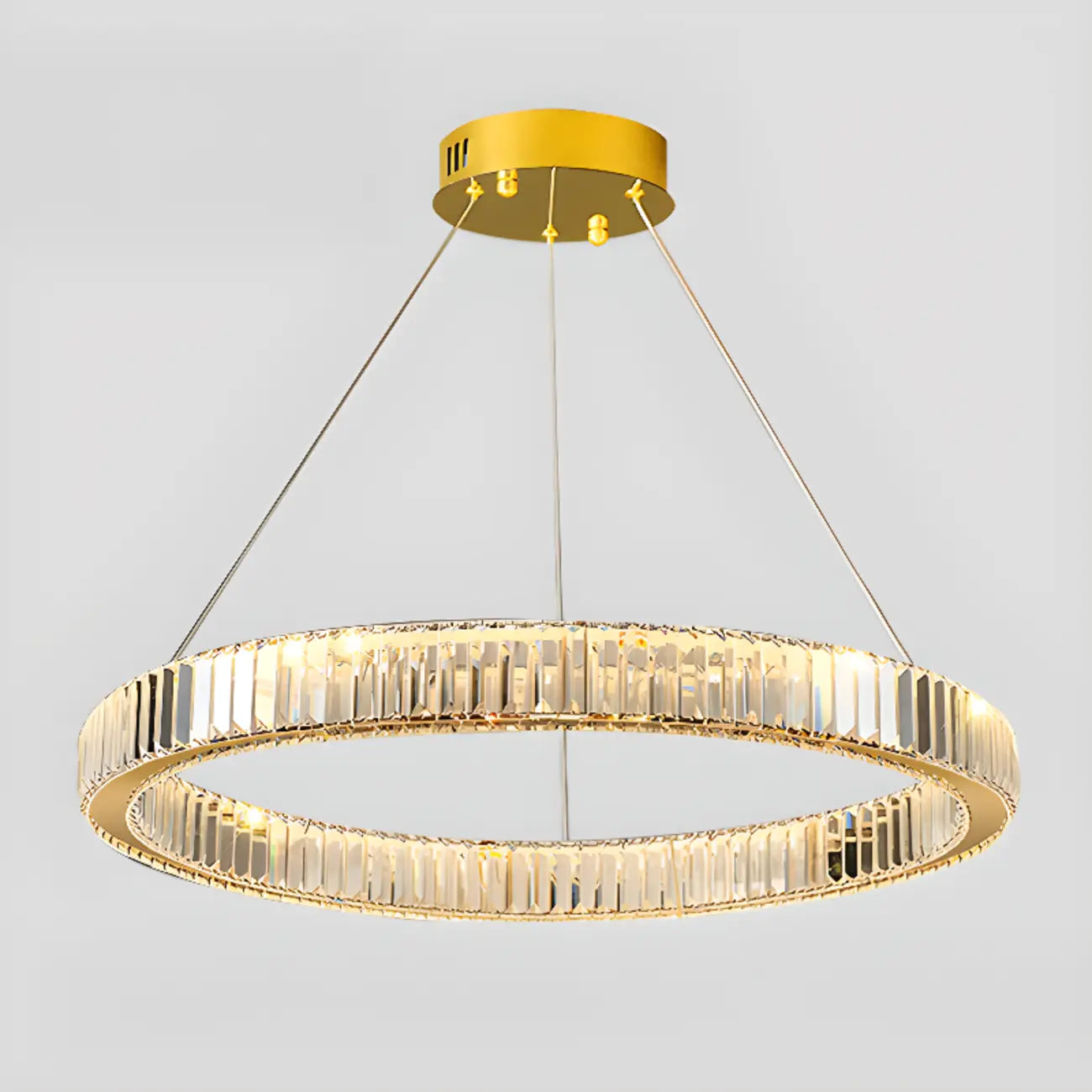 Glamorous Dual Glass Loop Modern LED Ring Chandelier