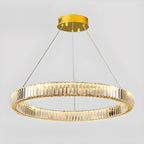 Glamorous Dual Glass Loop Modern LED Ring Chandelier
