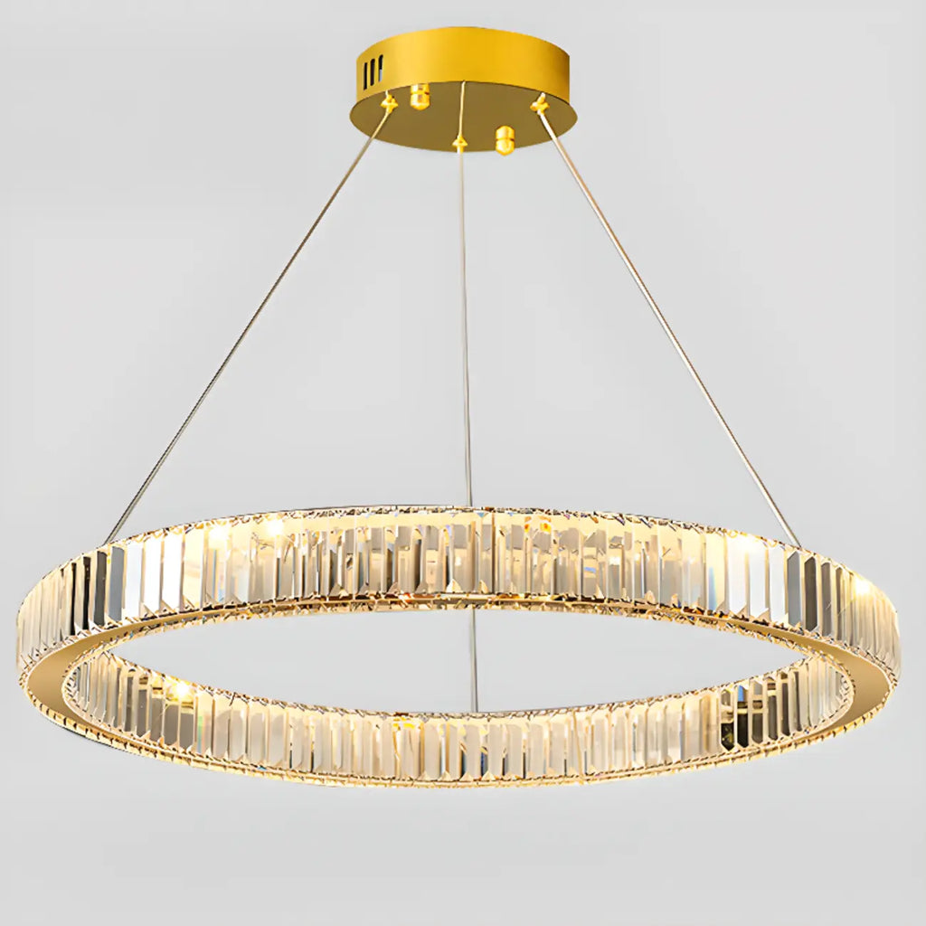 Glamorous Dual Glass Loop Modern LED Ring Chandelier