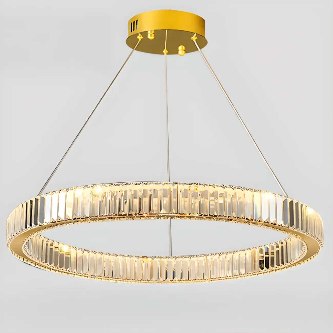 Glamorous Dual Glass Loop Modern LED Ring Chandelier