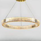 Glamorous Dual Glass Loop Modern LED Ring Chandelier