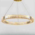 Glamorous Dual Glass Loop Modern LED Ring Chandelier
