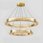Glamorous Dual Glass Loop Modern LED Ring Chandelier
