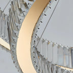 Glamorous Dual Glass Loop Modern LED Ring Chandelier