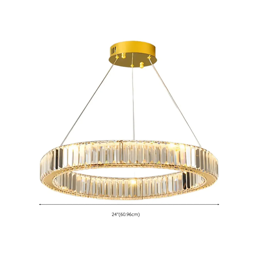 Glamorous Dual Glass Loop Modern LED Ring Chandelier