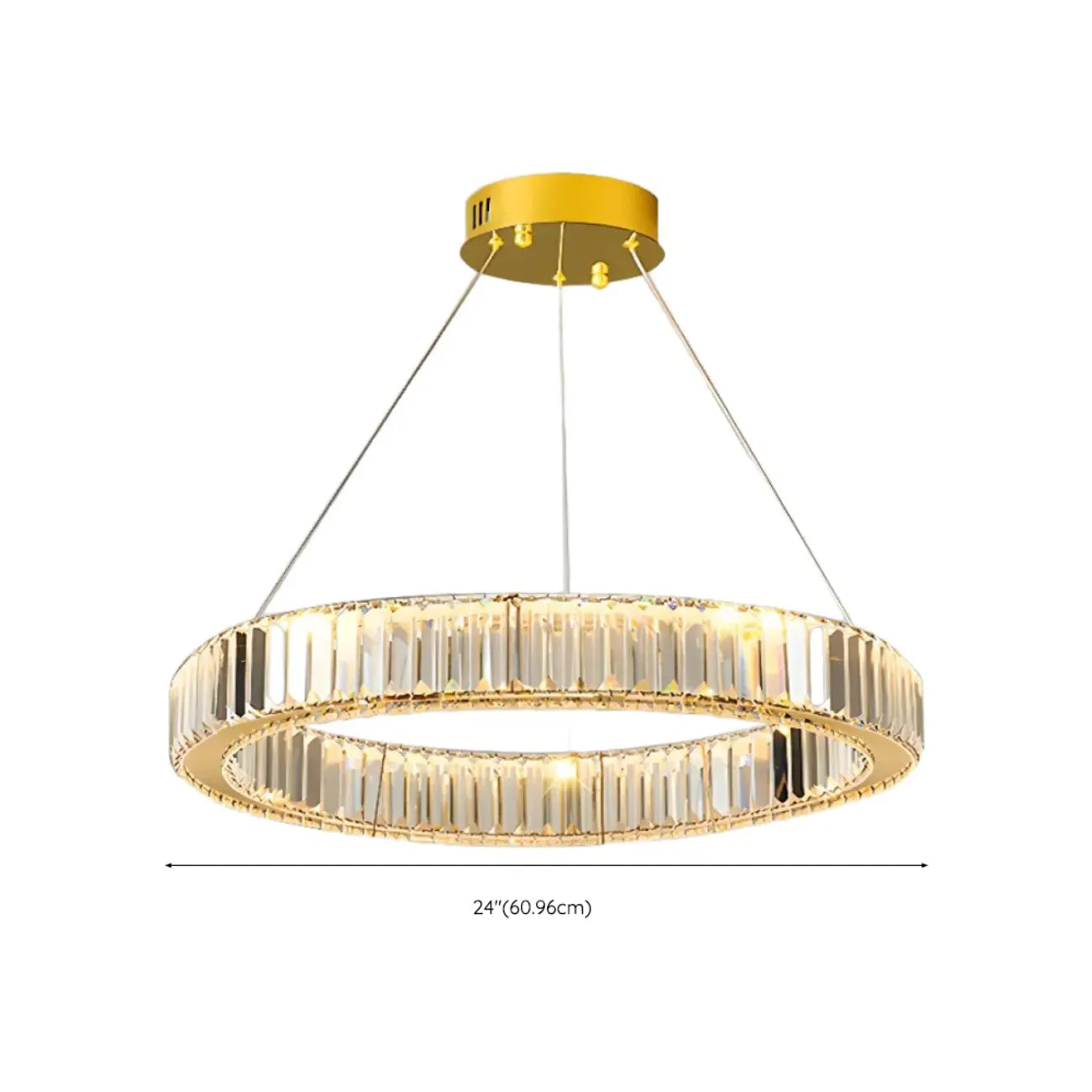 Glamorous Dual Glass Loop Modern LED Ring Chandelier
