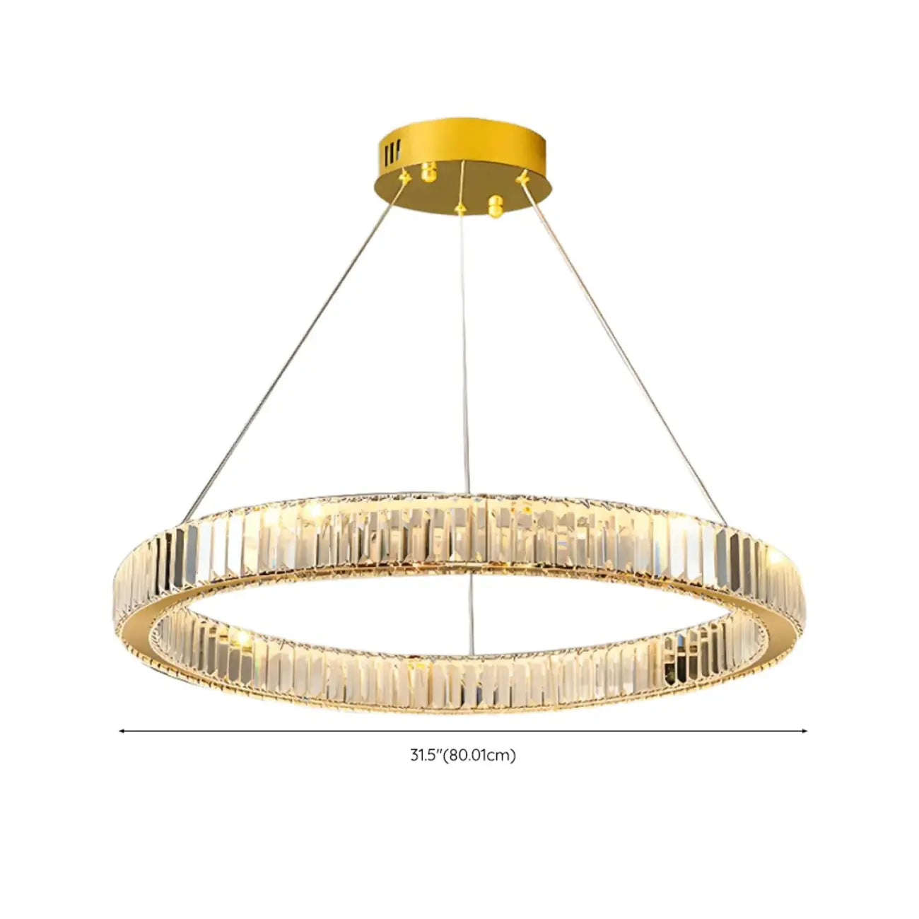 Glamorous Dual Glass Loop Modern LED Ring Chandelier